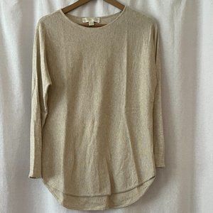Heathered Tan Lighweight 3/4 Sleeve High-low Sweater from Michael Kors